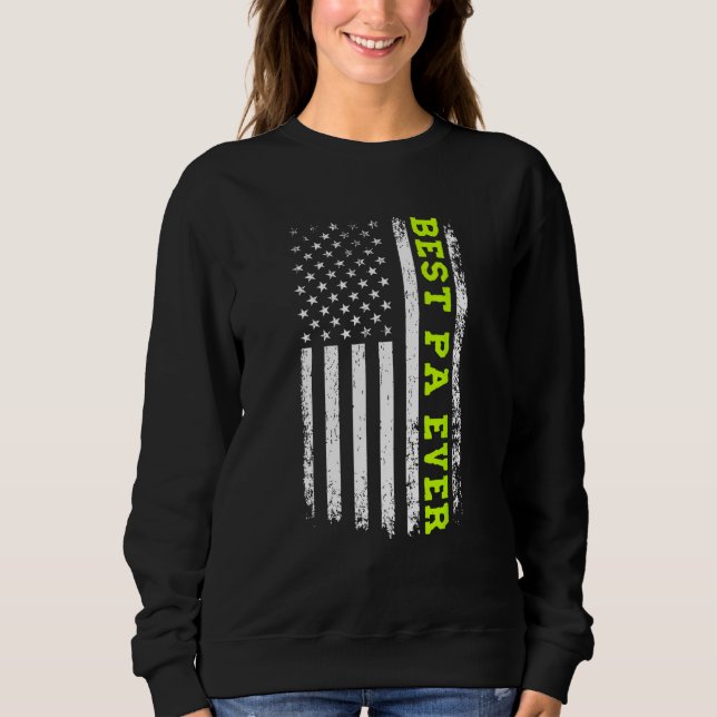 Sweatshirt Meilleur Papa de tous les temps 4 juillet Drapeau  (Devant)