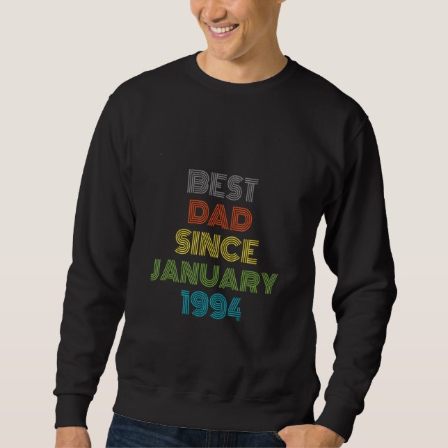 Sweatshirt Meilleur papa depuis janvier 1994 Cool présent (Devant)