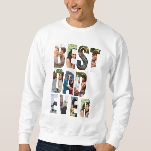 Sweatshirt Meilleur Papa du Monde | Modèle de maquette de col (Devant)