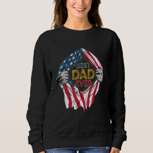 Sweatshirt Meilleur papa jamais American Flag Super Hero Da P