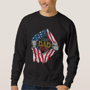 Sweatshirt Meilleur papa jamais American Flag Super Hero Da P