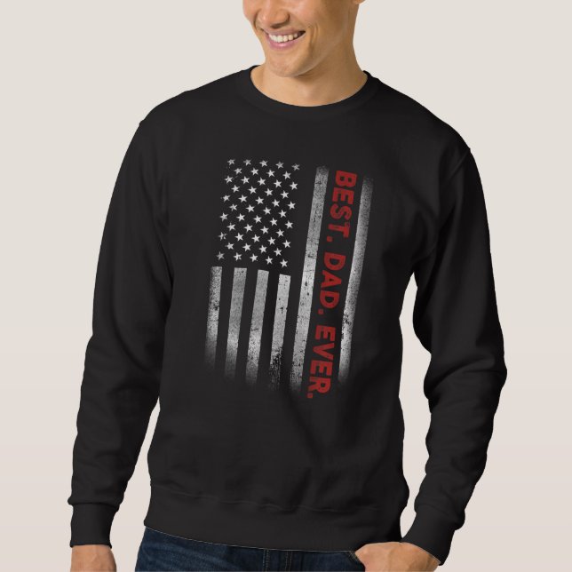 Sweatshirt Meilleur papa jamais avec le drapeau américain amé (Devant)