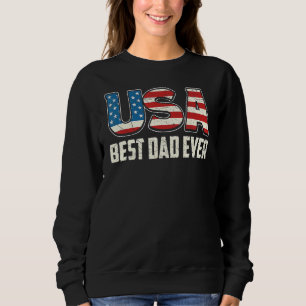 Sweatshirt Meilleur Papa Jamais Avec Nous Drapeau Américain A
