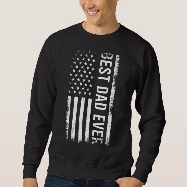 Sweatshirt Meilleur papa jamais nous Drapeau américain Vintag (Devant)