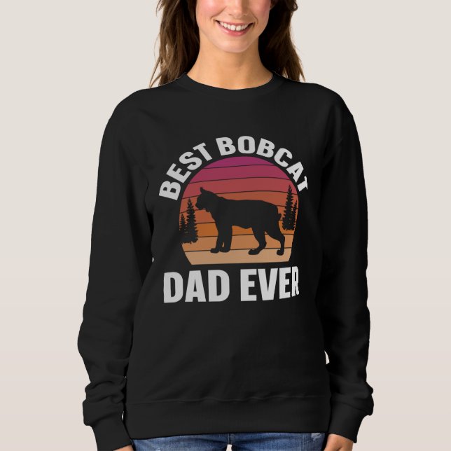 Sweatshirt Meilleur papa lynx rétro animal (Devant)