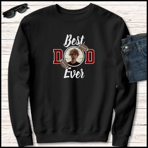 Sweatshirt Meilleur Papa Rouge & Blanc Ever 1 Photo Graphique