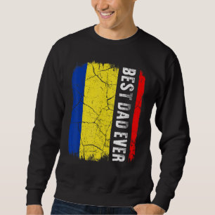 Sweatshirt Meilleur papa roumain de tous les temps Drapeau de