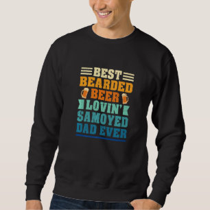 Sweatshirt Meilleur Papa Samoyède Amateur de Bière à Barbe Dr