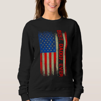 Sweatshirt Meilleur Papa Vintage Drapeau Américain Fête des P
