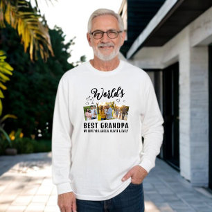 Sweatshirt Meilleur Papi du Monde Collage Personnalisé de 3 P