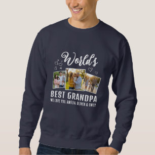 Sweatshirt Meilleur Papi du Monde Collage Photo Personnalisé