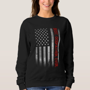 Sweatshirt Meilleur Parrain Jamais Vintage Drapeau Américain 