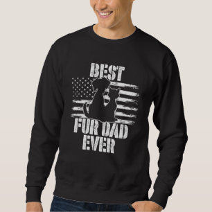Sweatshirt Meilleur Père de fourrure Jamais Papa Usa Drapeau