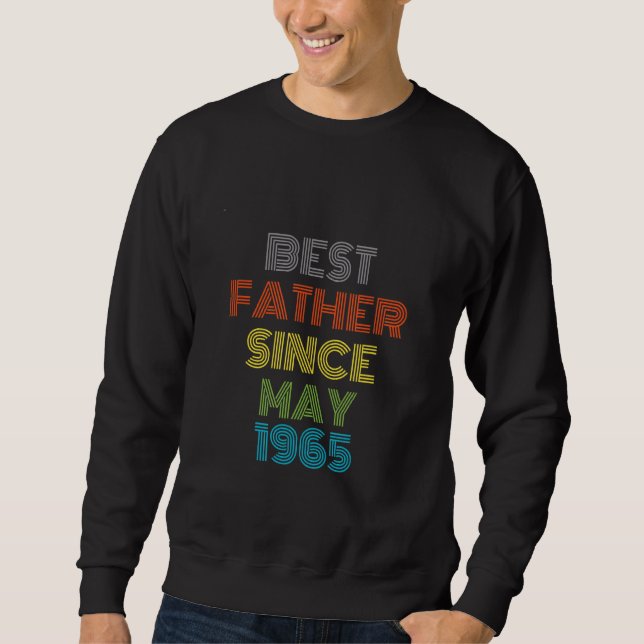 Sweatshirt Meilleur Père depuis mai 1965 Cool présent (Devant)