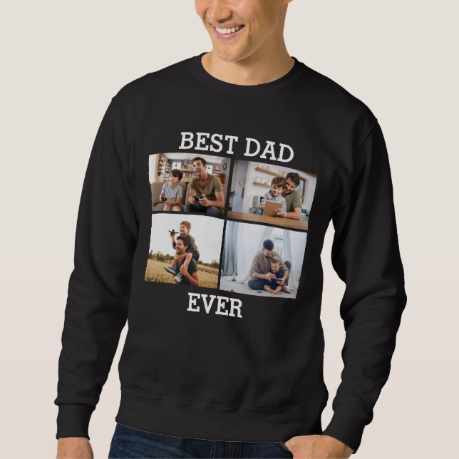 Sweatshirt Meilleur Père Jamais Père Papa Photo Collage Photo