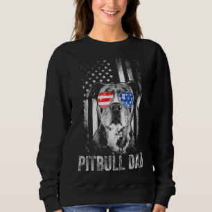 Sweatshirt Meilleur Pitbull Papa jamais American Drapeau Chie
