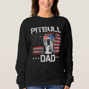 Sweatshirt Meilleur Pitbull Papa Jamais Drapeau Américain Chi