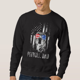 Sweatshirt Meilleur Pitbull Papa Jamais Drapeau Américain Chi