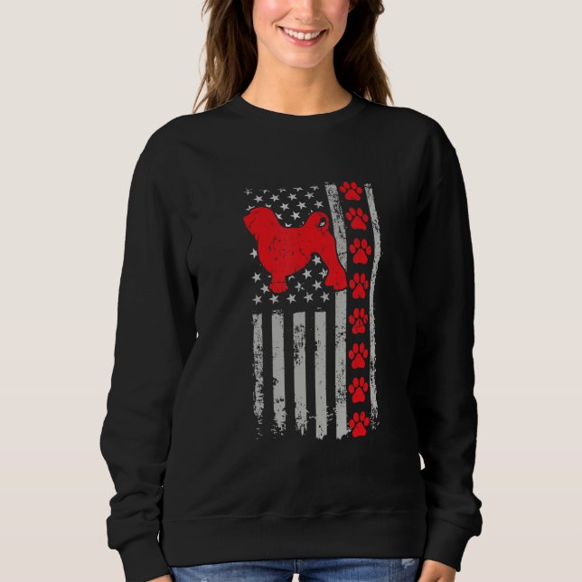 Sweatshirt Meilleur pompier Lowchen maman papa jamais drapeau (Devant)