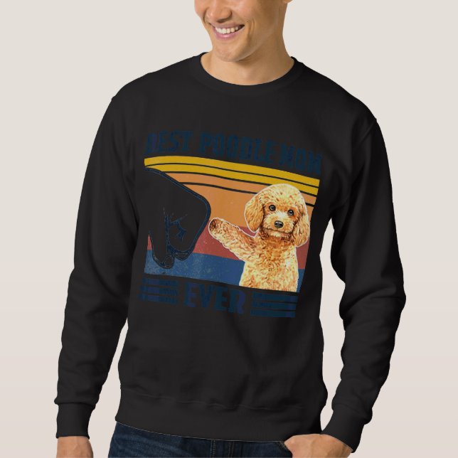 Sweatshirt Meilleur Poodle Maman Jour Chien Maman Mère (Devant)