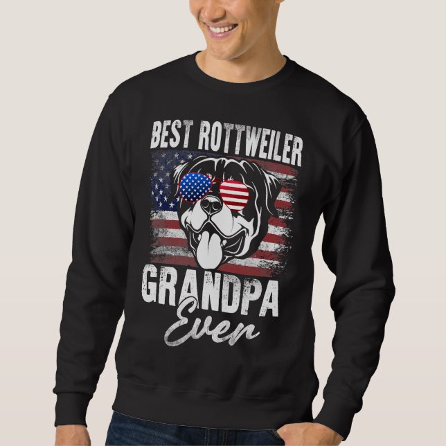 Sweatshirt Meilleur Rottweiler papa jamais American Drapeau 4 (Devant)