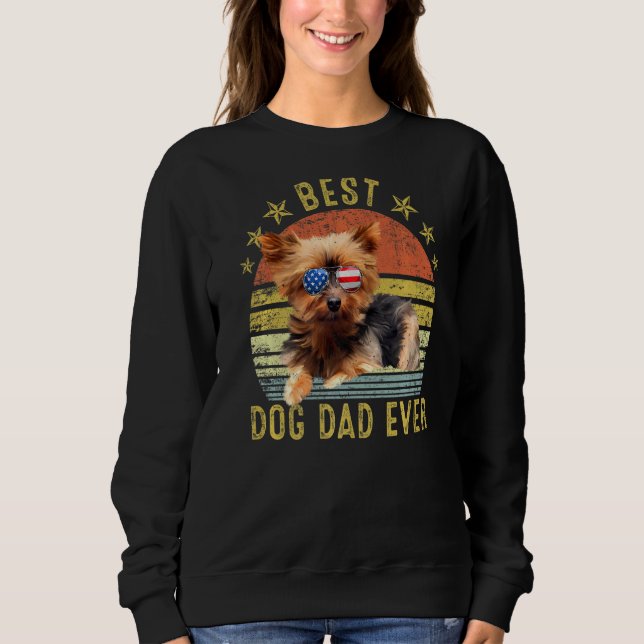 Sweatshirt Meilleur Yorkshire Terrier Papa Jamais Chien Vinta (Devant)