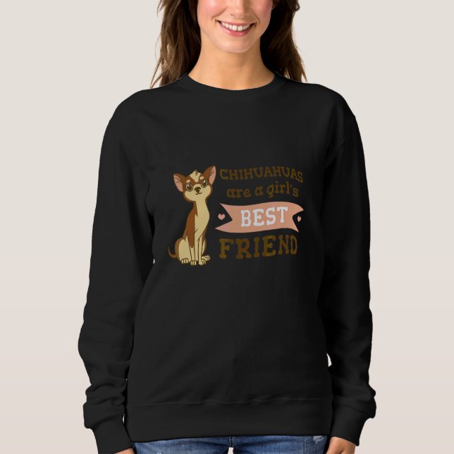 Sweatshirt Meilleure amie fille Chihuahua (Devant)
