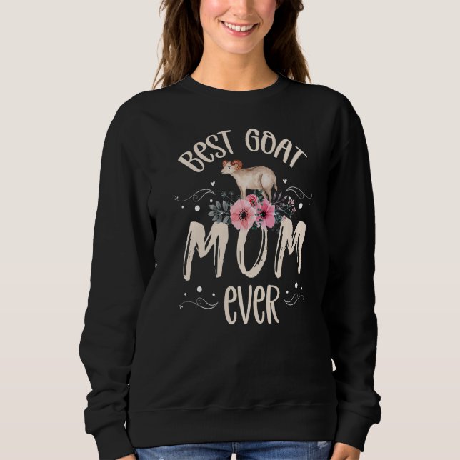 Sweatshirt Meilleure chèvre maman Jamais chèvre Whisperer fer (Devant)