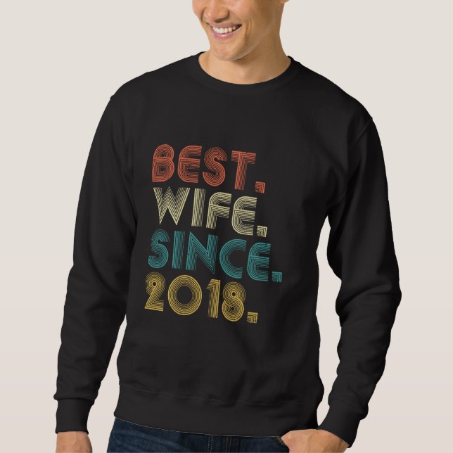 Sweatshirt Meilleure femme depuis 2018 T Chemise 1er Mariage  (Devant)