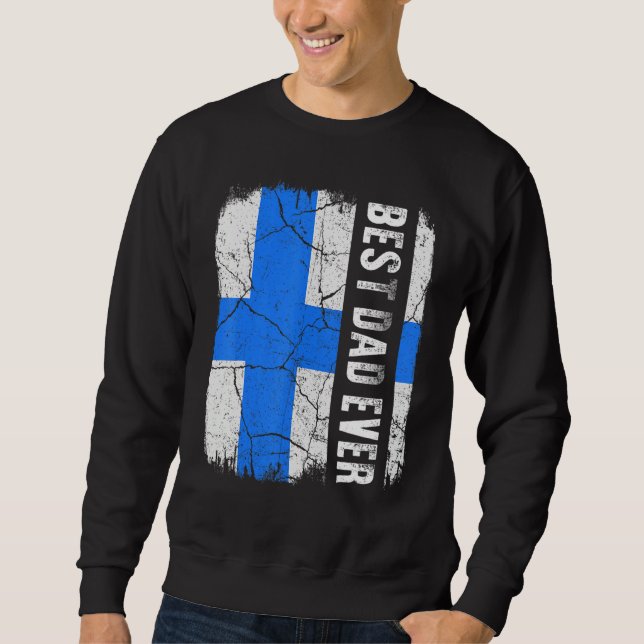 Sweatshirt Meilleure Fête des pères Drapeau Finn Papa Ever Fi (Devant)