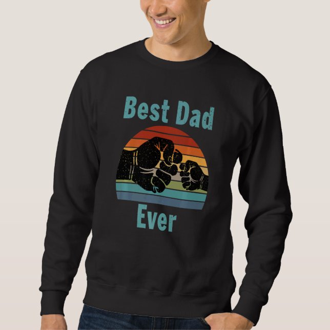 Sweatshirt Meilleure Fête des pères papa jamais (Devant)