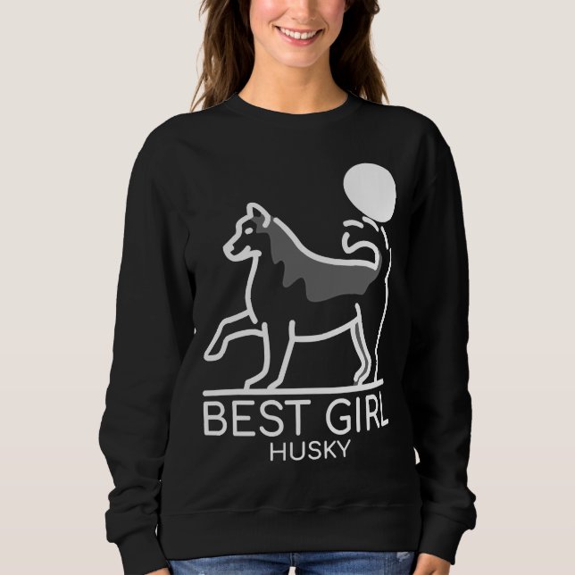 Sweatshirt Meilleure fille Husky (Devant)