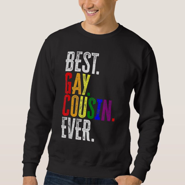 Sweatshirt Meilleure Gay Cousin Ever Rainbow Lgbt Pride (Devant)