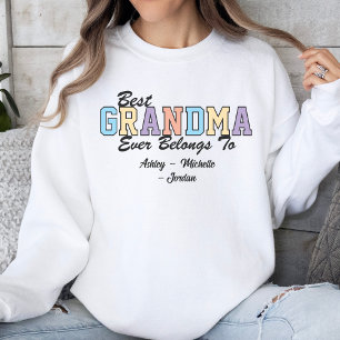 Sweatshirt Meilleure grand-mère colorée jamais les noms des p