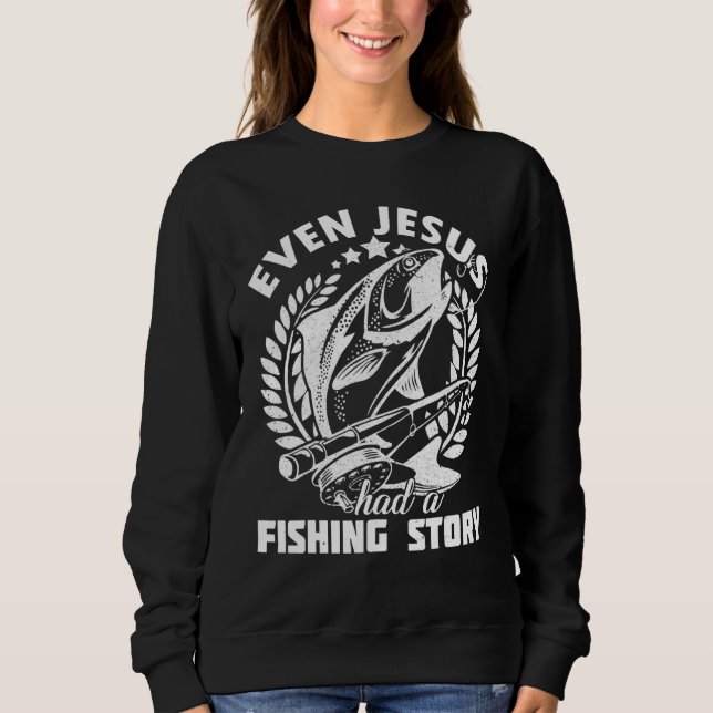 Sweatshirt Meilleure Histoire De Pêche Jésus Aimait Poisson (Devant)