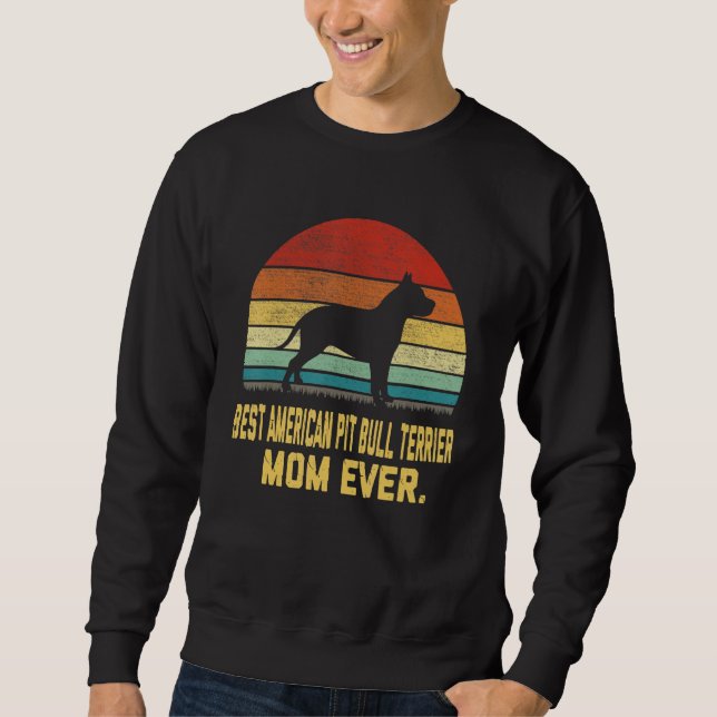 Sweatshirt Meilleure maman American Pit Bull Terrier vintage (Devant)