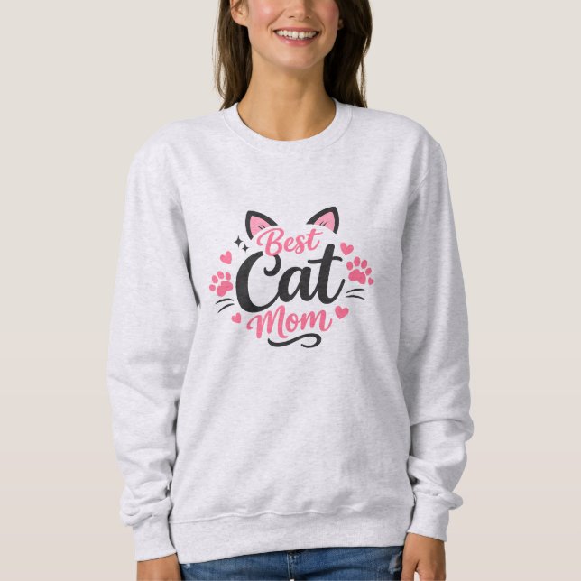 Sweatshirt Meilleure maman de chat (Devant)