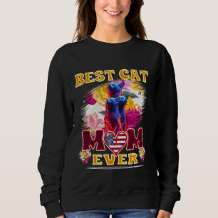 Sweatshirt Meilleure Maman de Chat Drôle Vintage Rétro Siamoi