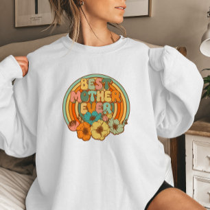 Sweatshirt Meilleure Maman Ever   Rétro Floral Confortable