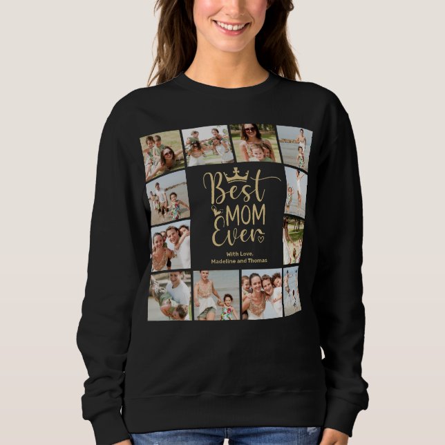 Sweatshirt Meilleure maman Jamais Famille Collage de photos (Devant)