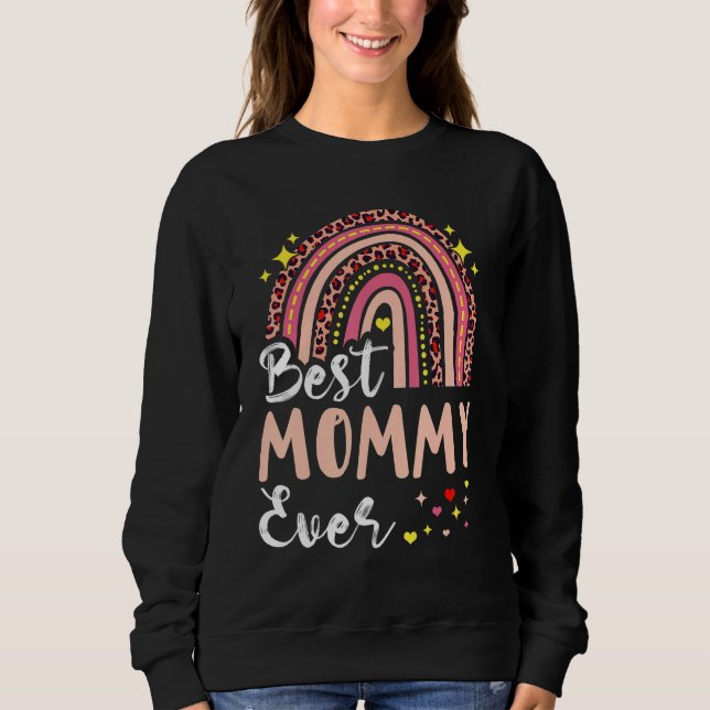 Sweatshirt Meilleure Maman Jamais Pink Leopard Maman Fantasti (Devant)