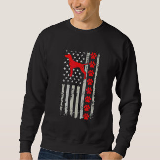 Sweatshirt Meilleure Maman Papa Vizsla Pompiers Drapeau États