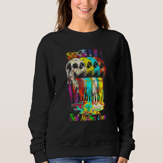 Sweatshirt Meilleure Mère jamais crâne Tie Dye Hippie Fête de (Devant)
