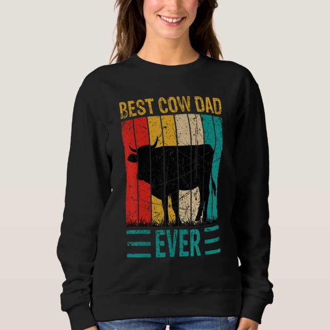 Sweatshirt Meilleure vache Papa Ever Vache Ferme agricole Rét (Devant)