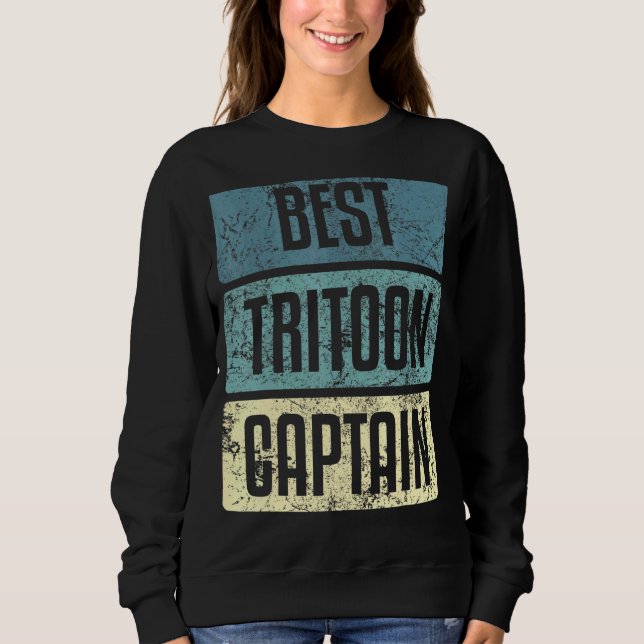 Sweatshirt Meilleures citations de bateau de capitaine de Tri (Devant)