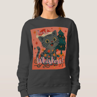Sweatshirt Meilleures moustaches ! Drôle de chat de Noël