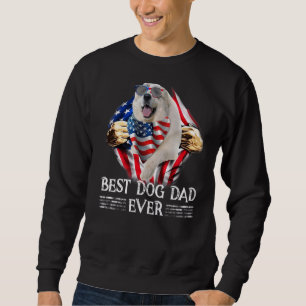 Sweatshirt Meilleures Pyrénées Papa Américain Drapeau 4 juill