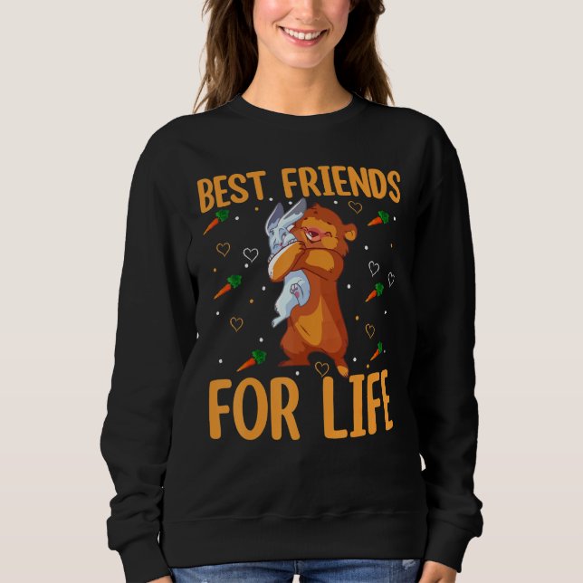 Sweatshirt Meilleurs Amis De La Vie Castor Et Oeufs De Lapin  (Devant)