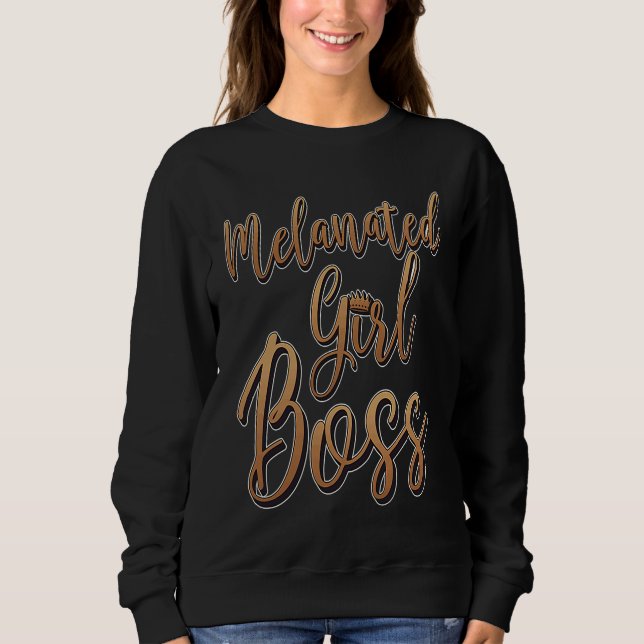 Sweatshirt Melanated Girl Awesome African American Black Busi (Devant)