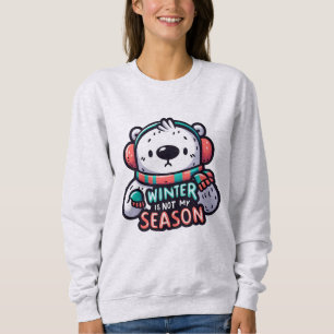 Sweatshirt Mélancolie hivernale : ours polaire de dessin anim